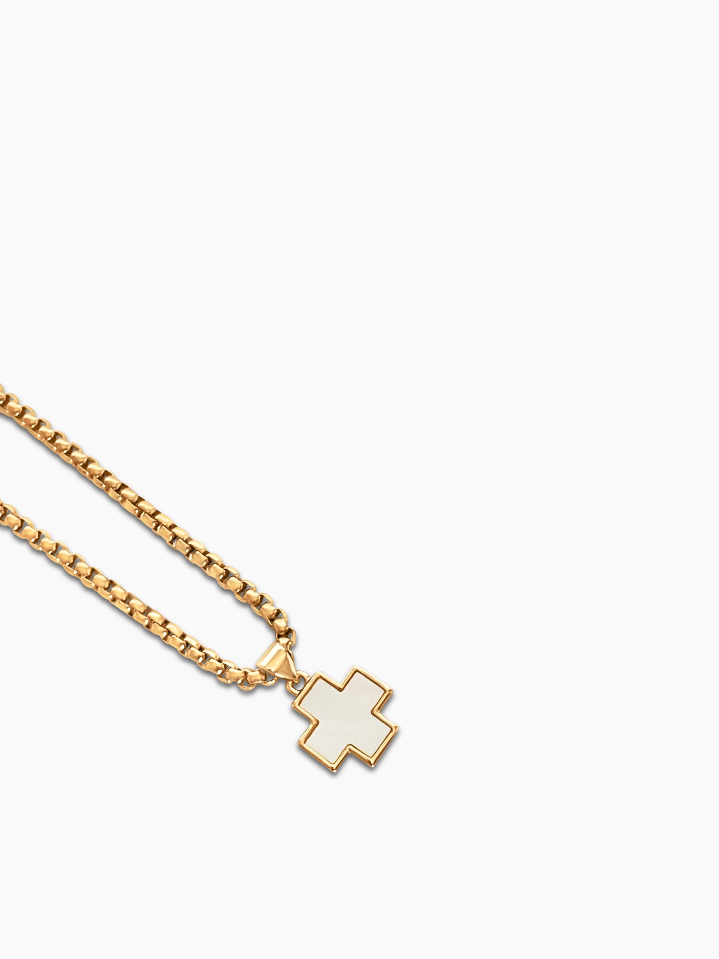 Mother Of Pearl Cross Pendant Chain Necklace