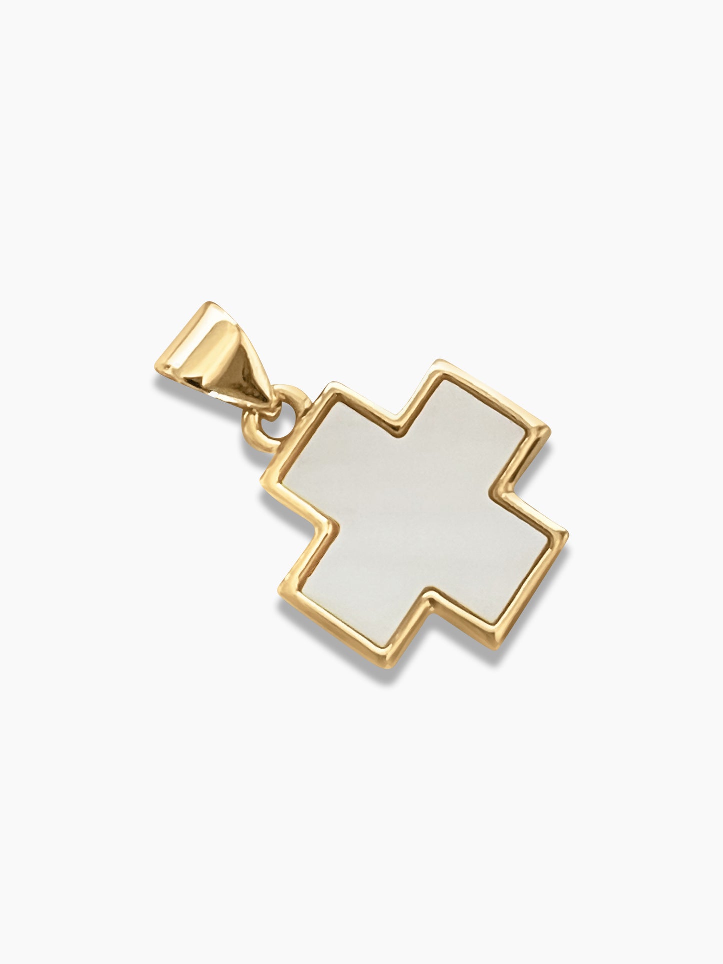 Mother Of Pearl Cross Pendant Chain Necklace