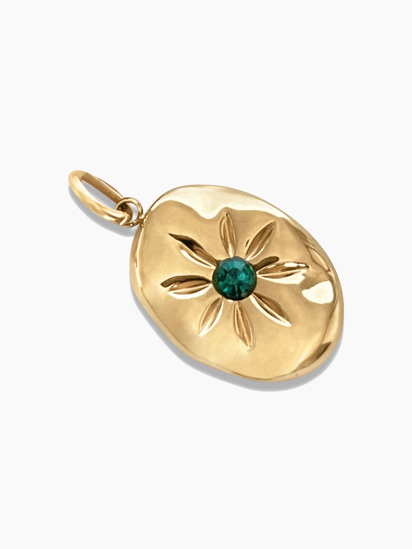 Malachite Lotus Pendant Chain Necklace