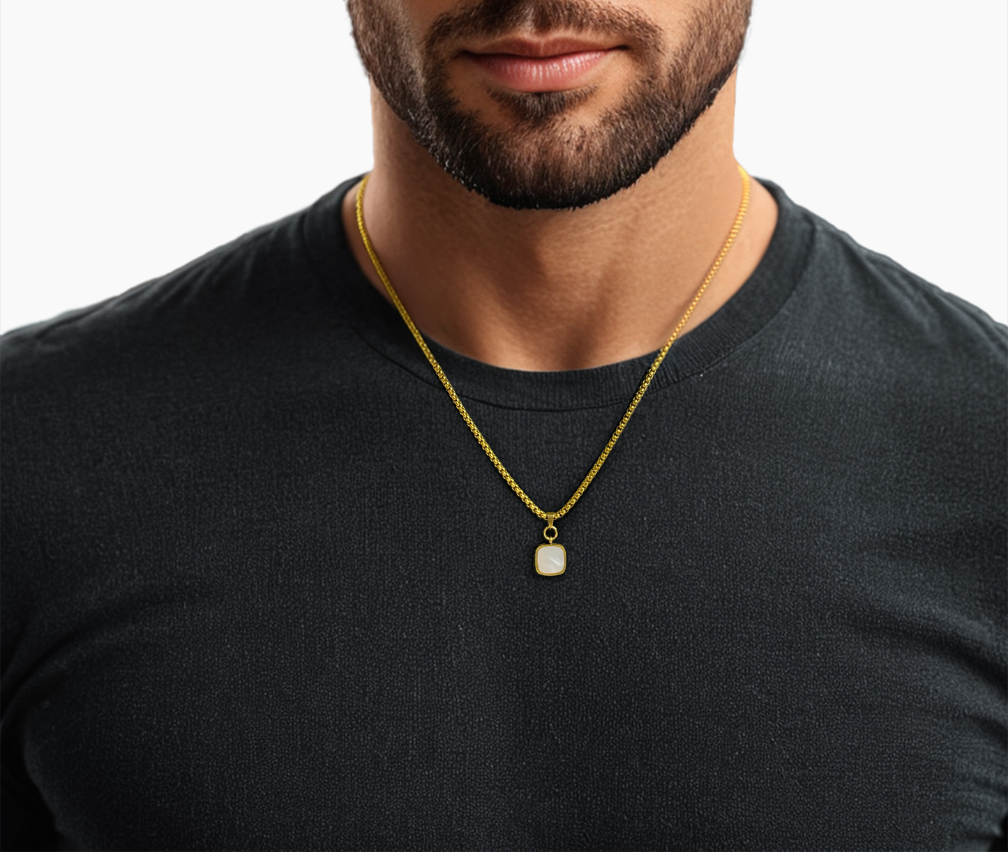 Mother Of Pearl Pendant Chain Necklace