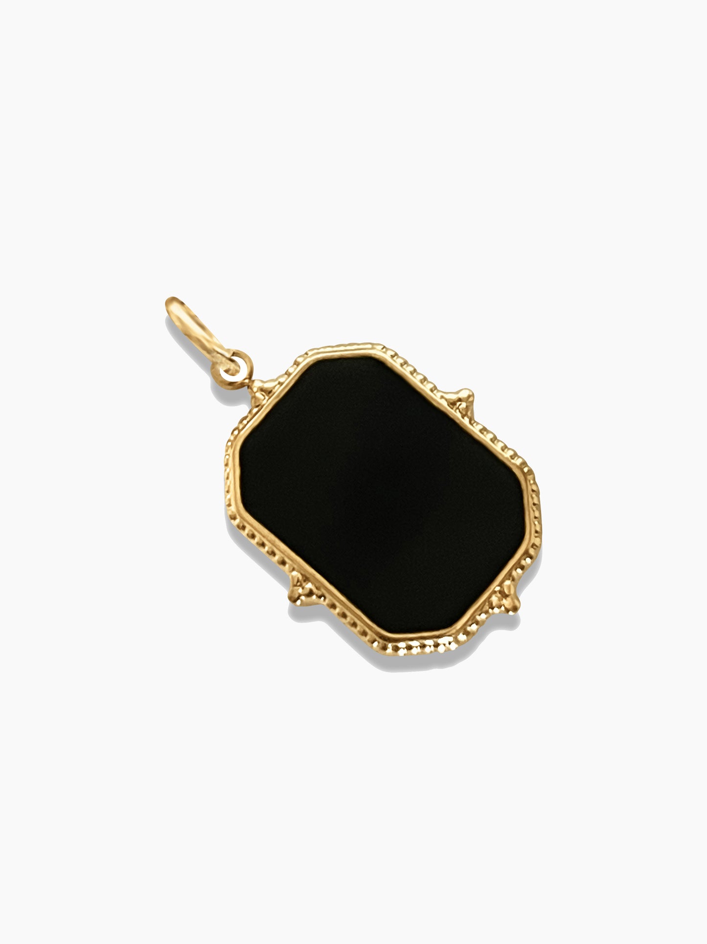 Black Stone Pendant Chain Necklace